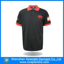 Polo de poliester 100% del poliéster del negro de la fábrica de China para los hombres